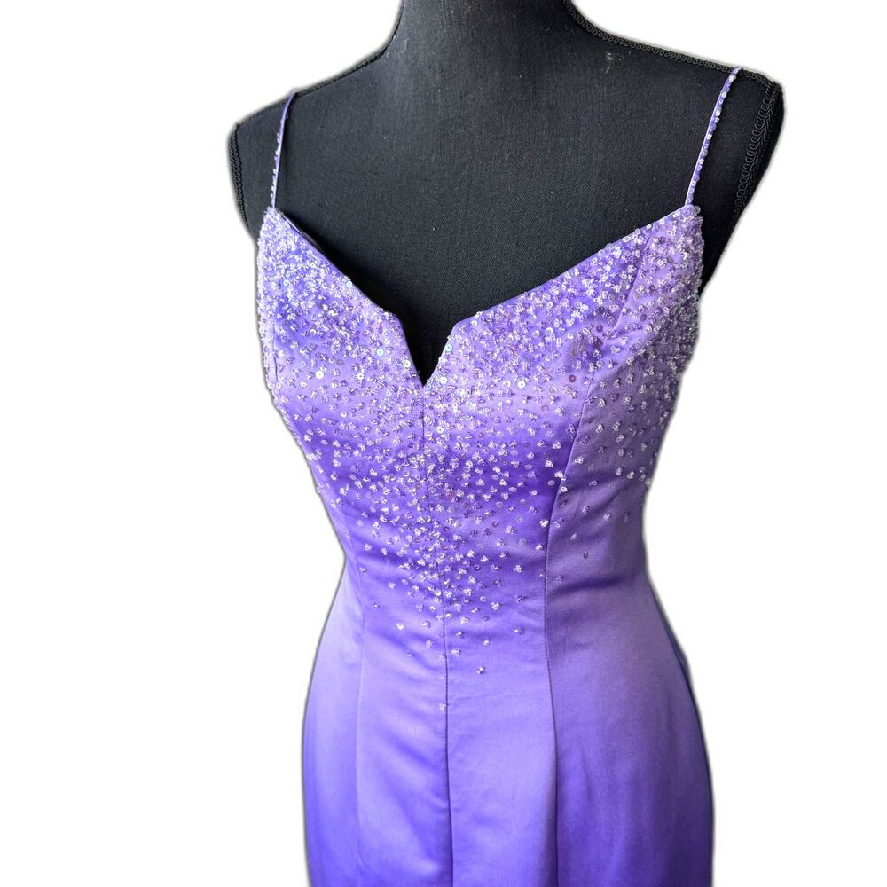 Size 8 Y2K style Mori Lee beaded mermaid dress corset lace up dress (10426)